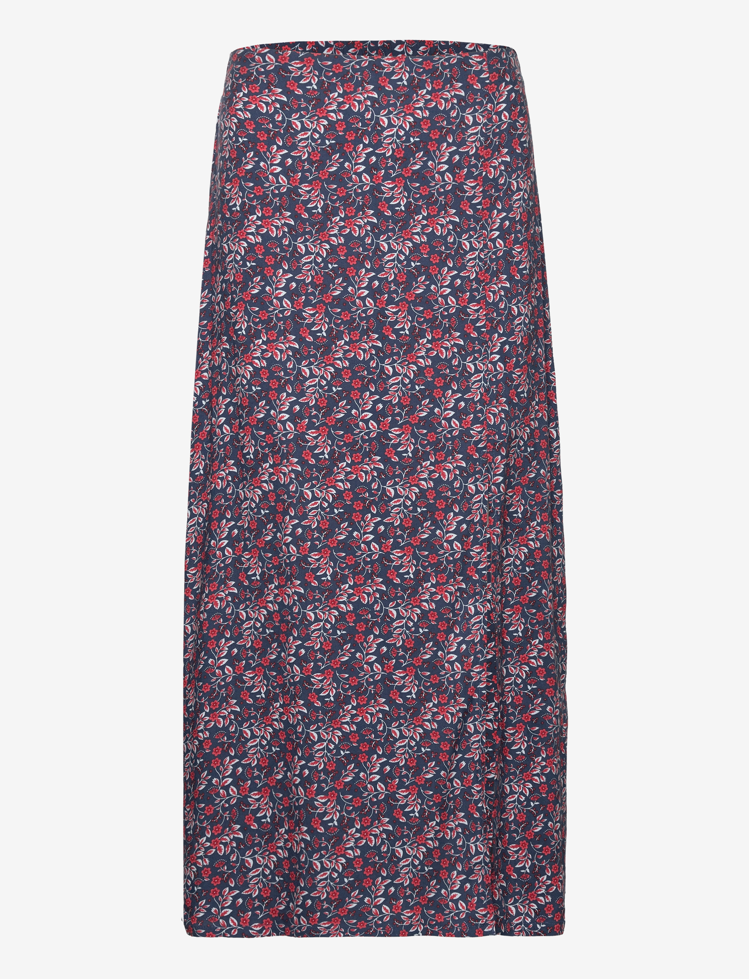 Printed skirt with slit - NAVY
