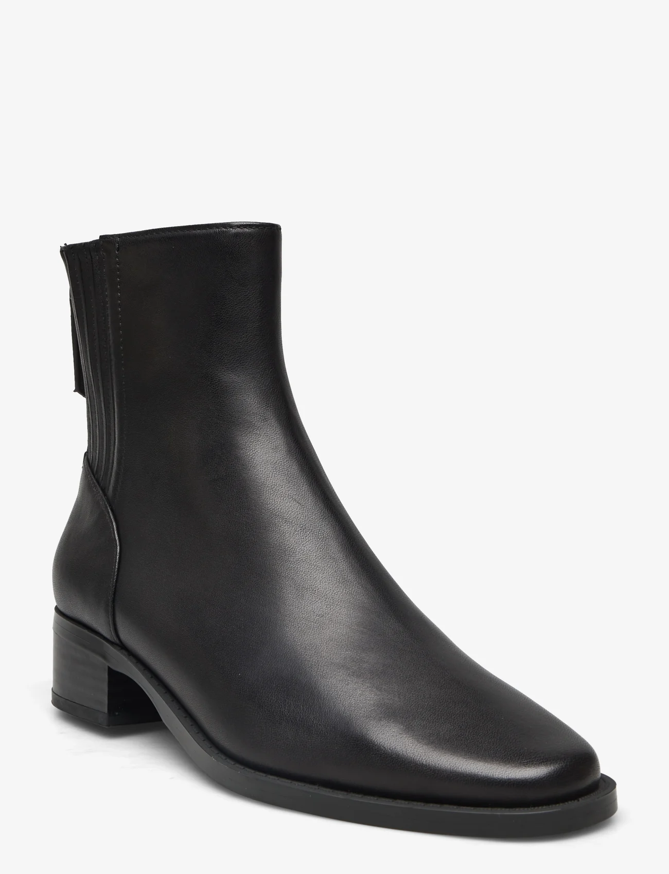Mango - Leather ankle boots with ankle zip closure - høye hæler - black - 0