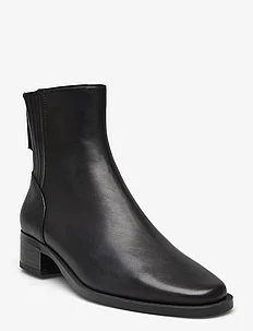 Leather ankle boots with ankle zip closure, Mango
