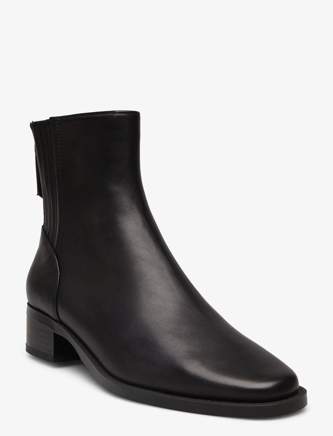 Mango - Leather ankle boots with ankle zip closure - høye hæler - black - 1
