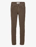 Corduroy straight trousers - MEDIUM BROWN