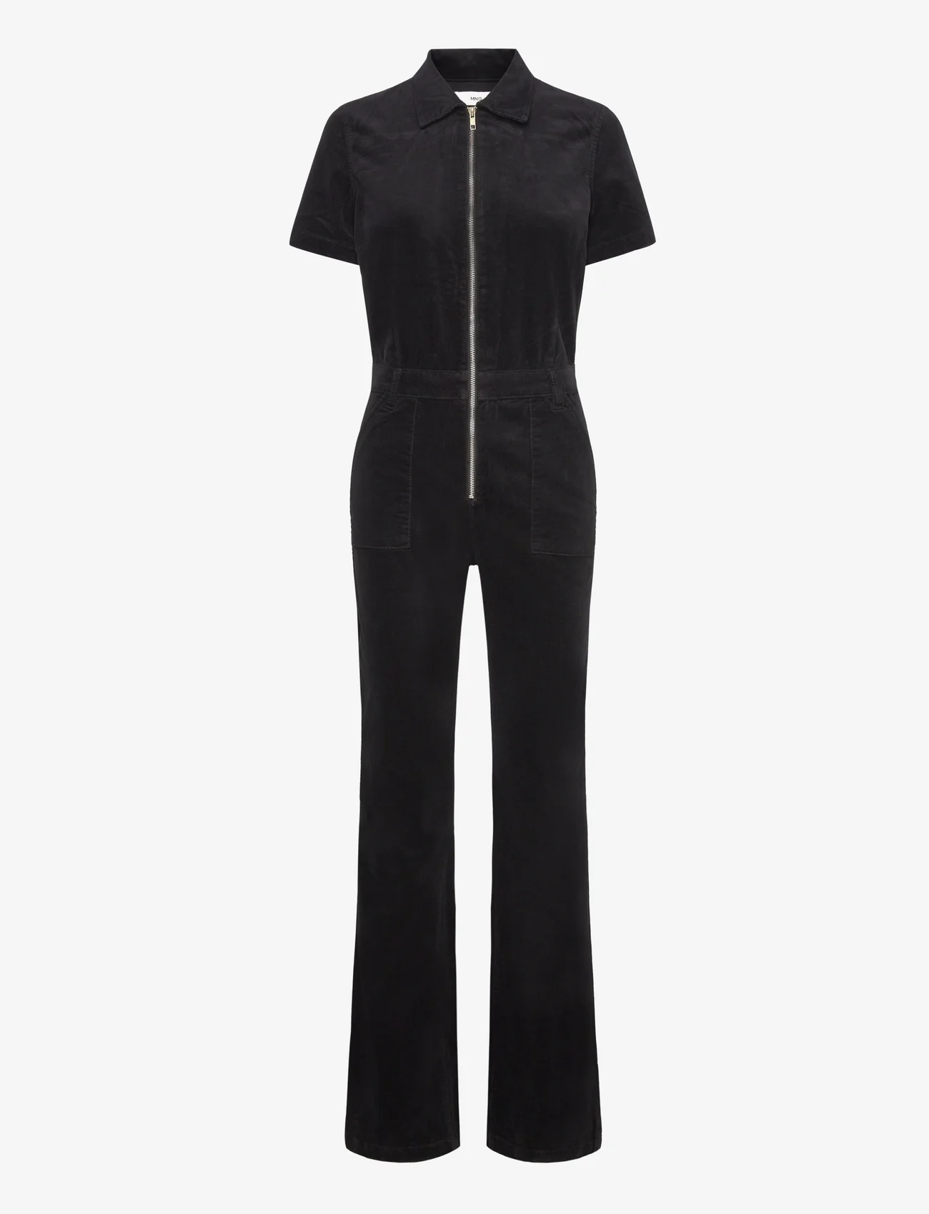 Mango - Corduroy jumpsuit with zip - jumpsuits - black - 0