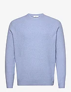 Ribbed knit sweater - LT-PASTEL BLUE