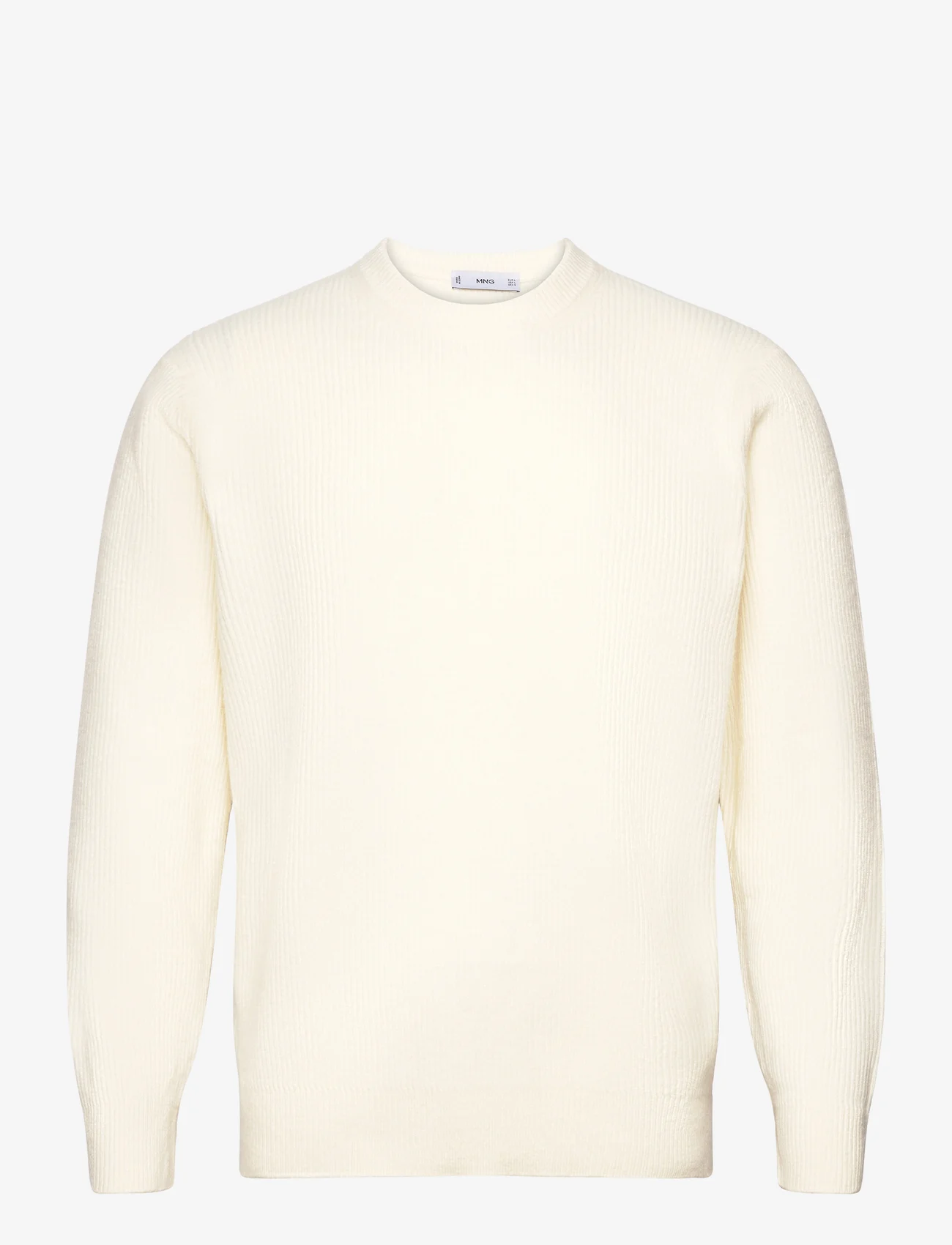 Mango - Ribbed knit sweater - pyöreäaukkoiset - natural white - 0