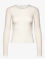 Round neck knit t-shirt - LIGHT BEIGE