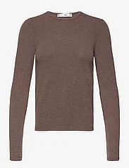 Mango - Round neck knit t-shirt - laveste priser - medium brown - 0