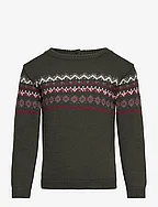 Knit cotton sweater - DARK GREEN