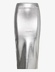 Mango - Metallic midi skirt - midi nederdele - silver - 0