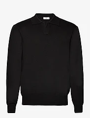 Mango - Polo collar wool sweater - stickade pikéer - black - 0