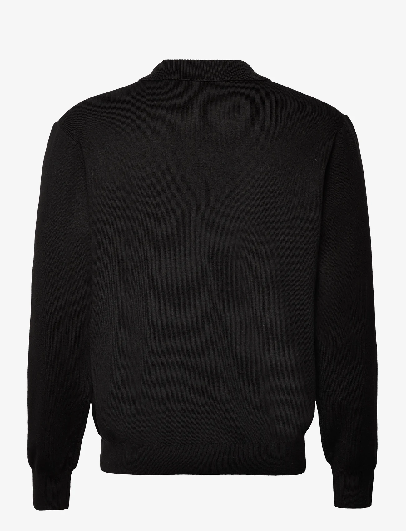 Mango - Polo collar wool sweater - stickade pikéer - black - 1