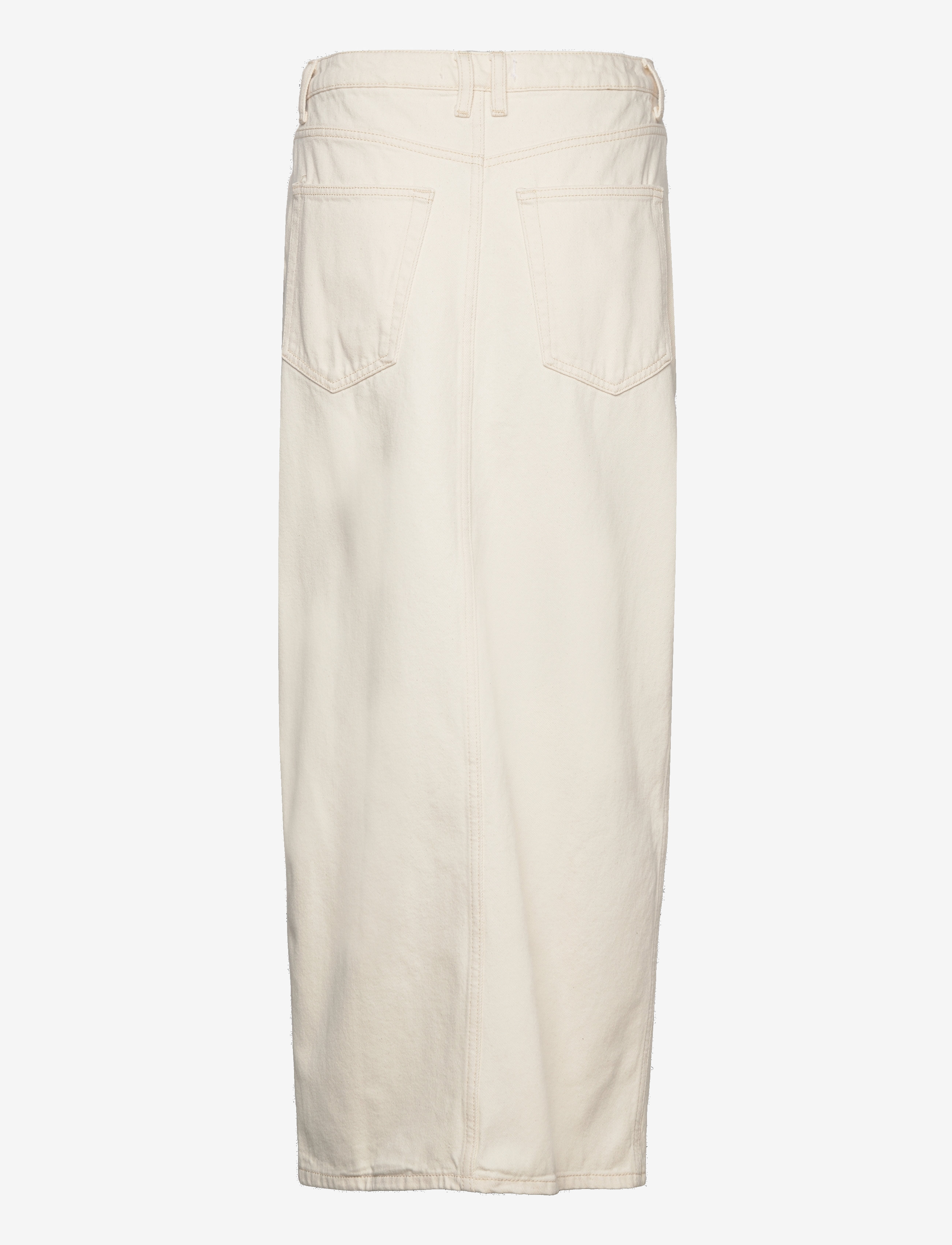 Mango - Slit denim skirt - maxikjolar - light beige - 1