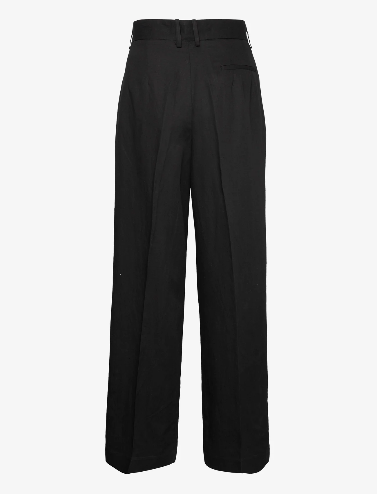 Mango - Wideleg pleated trousers - kostymbyxor - black - 1