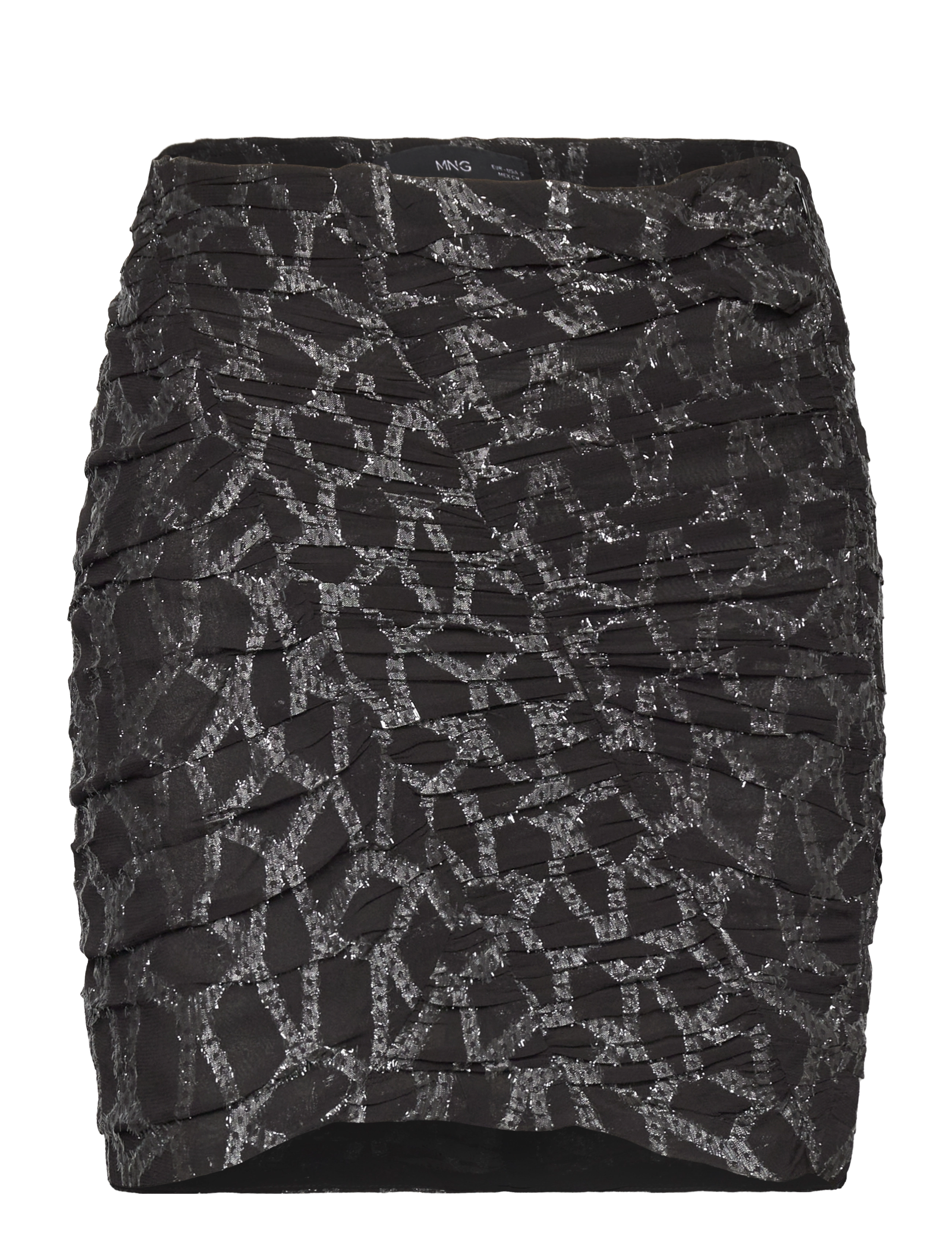 MANGO Ruched Lurex Rock Schwarz - S - Damen