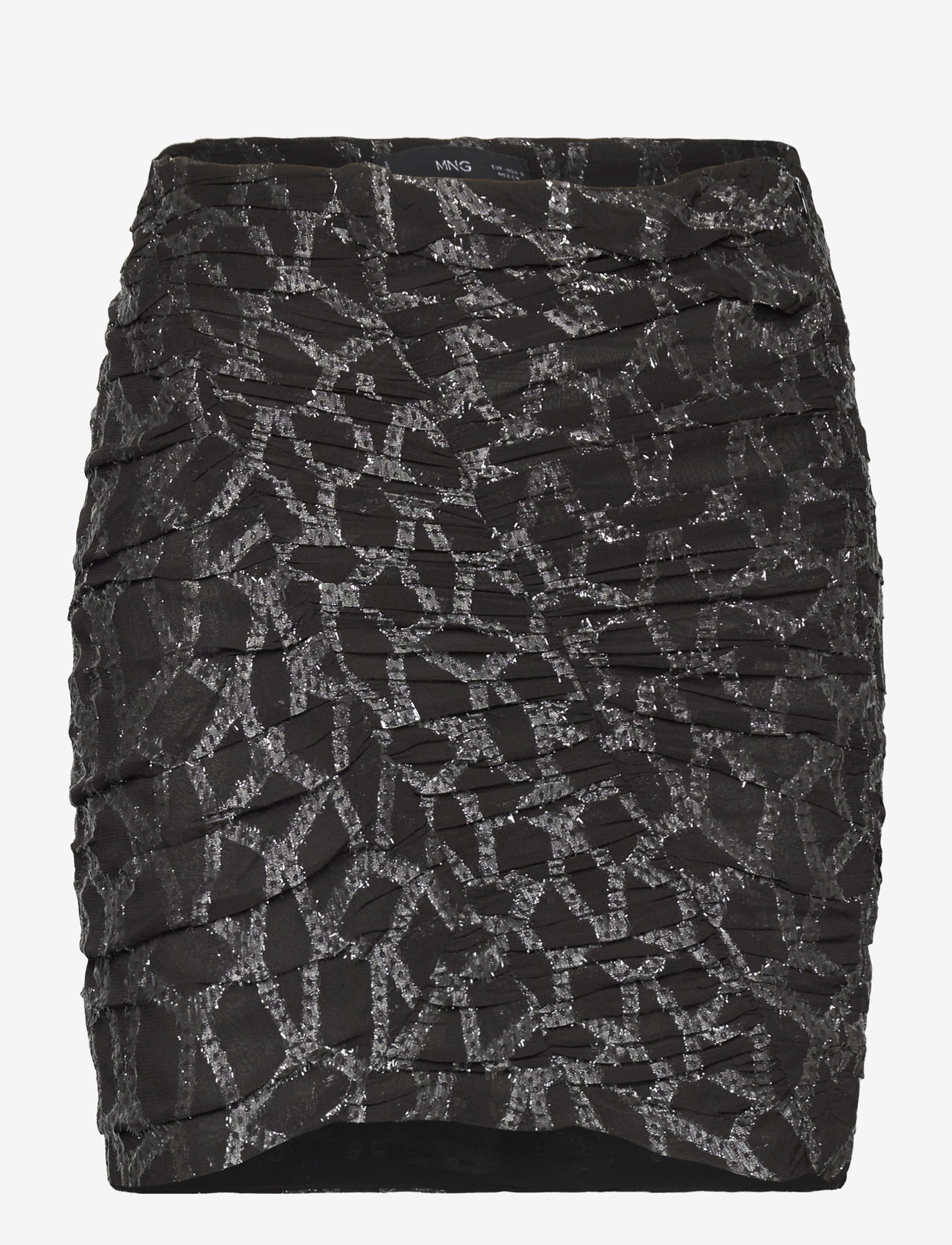Mango - Ruched lurex skirt - laveste priser - black - 0