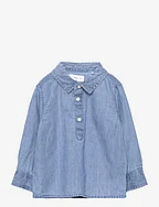 Cotton denim shirt - OPEN BLUE