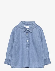 Mango - Cotton denim shirt - långärmade skjortor - open blue - 0