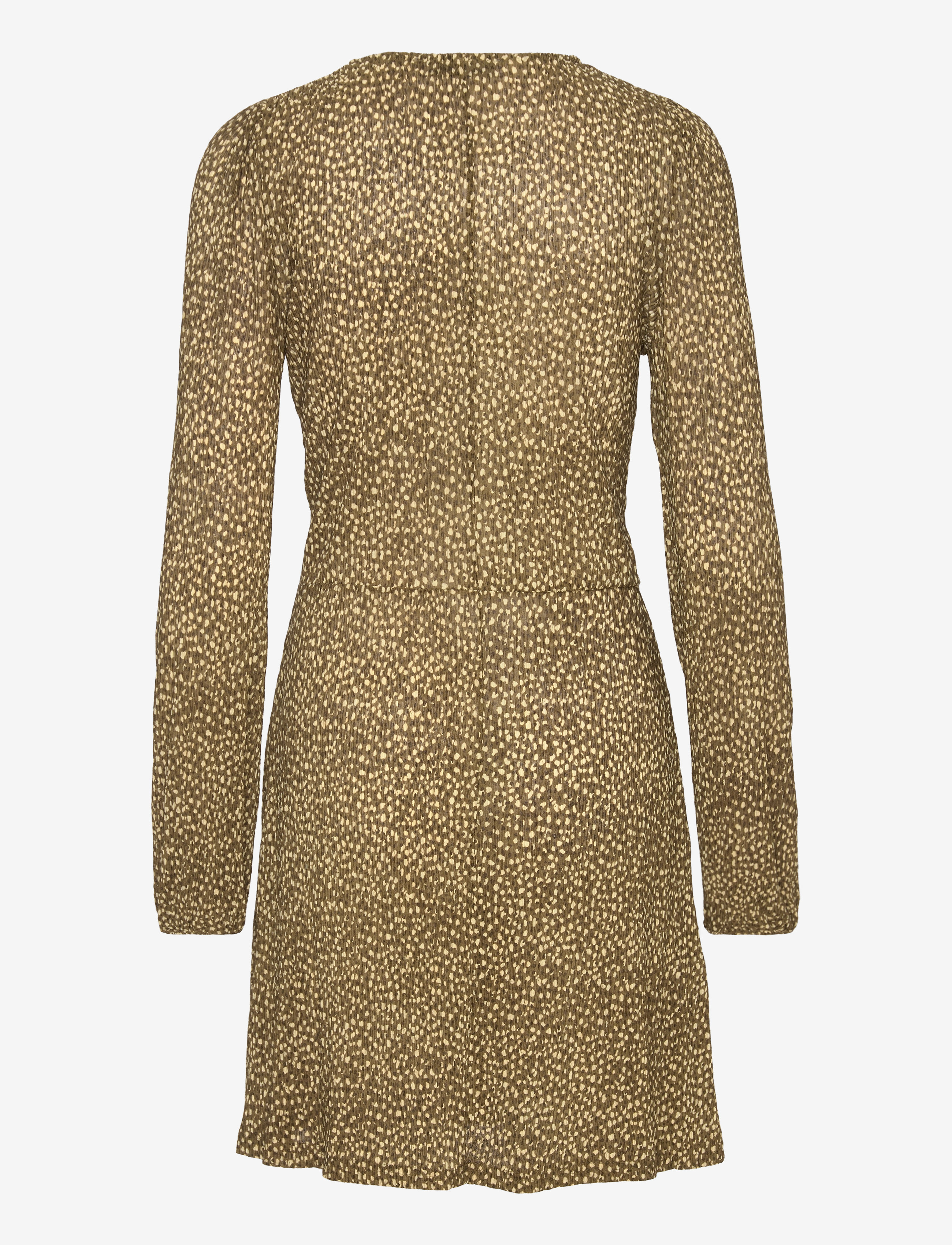 Mango - Short printed dress with knot detail - laveste priser - beige - khaki - 1