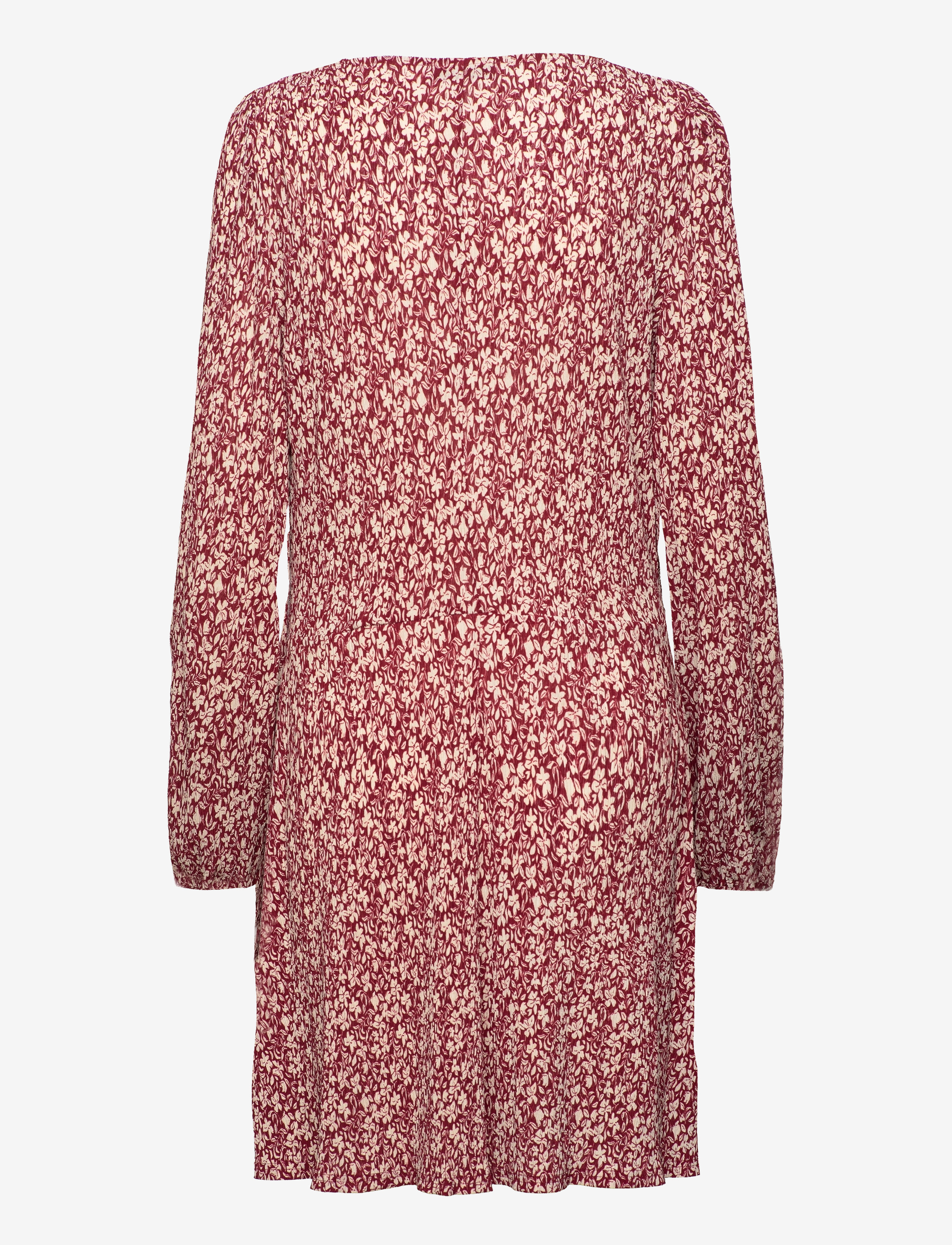Mango - Short printed dress with knot detail - laveste priser - dark red - 1