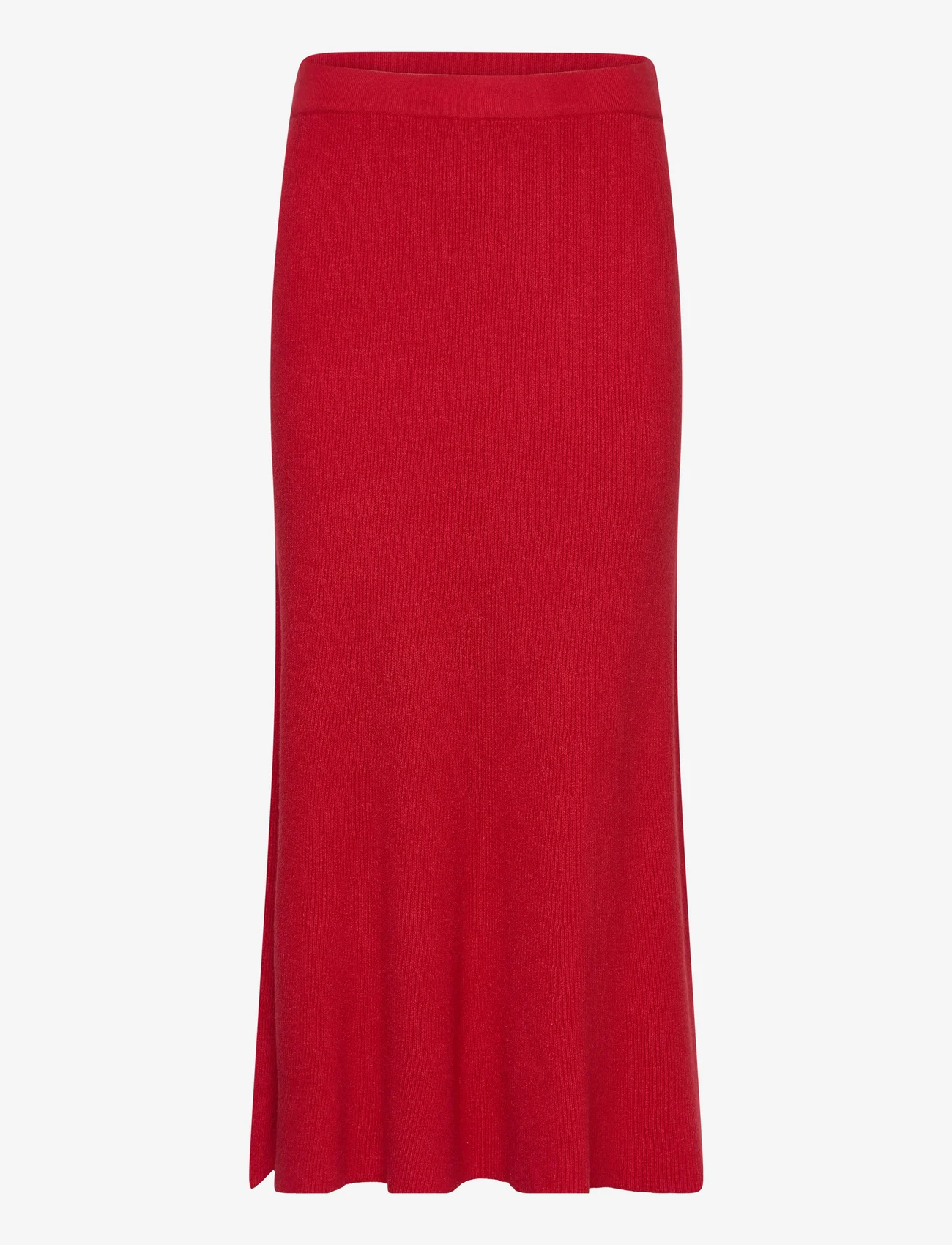 Mango - Ribbed midi skirt - strikkede skjørt - red - 0