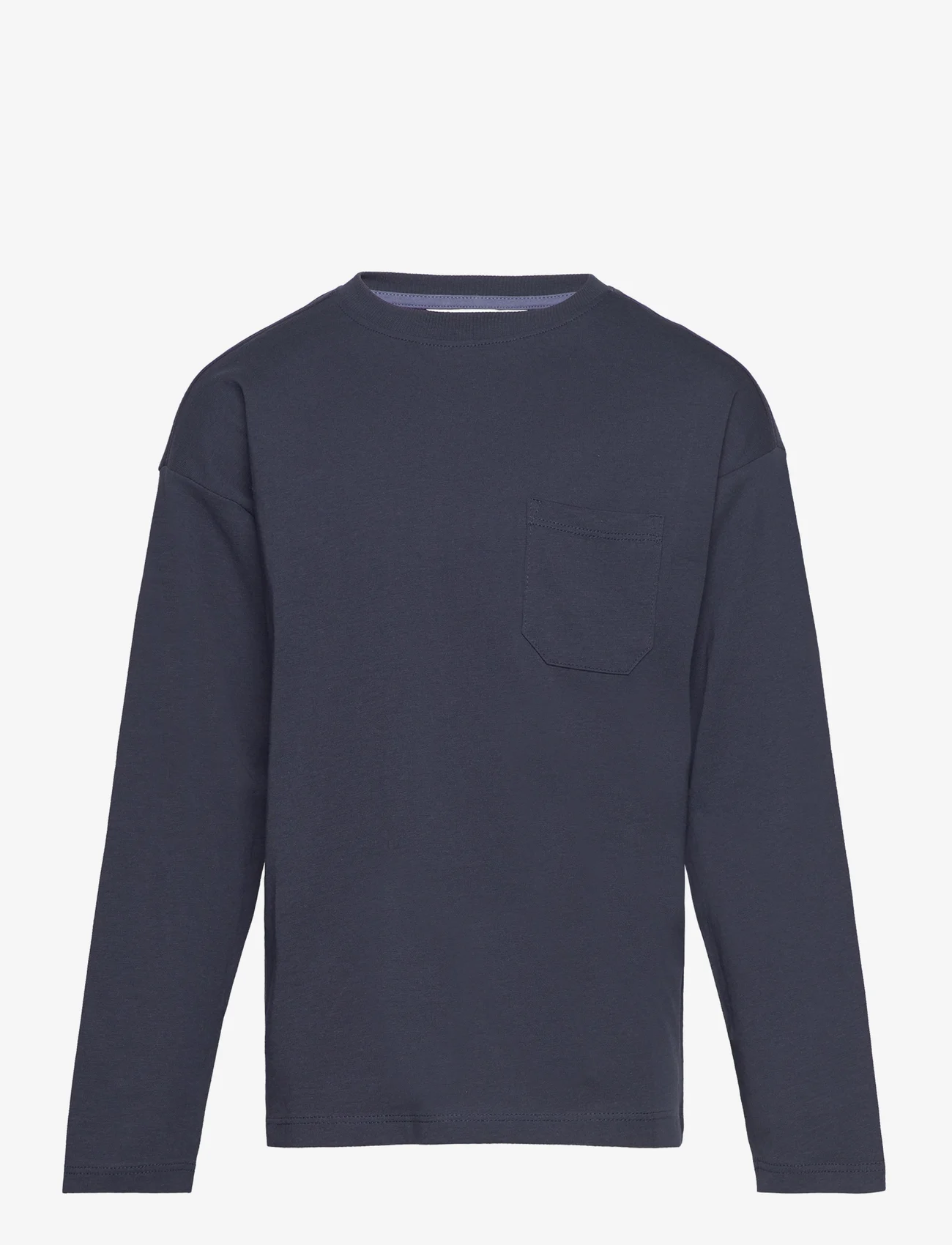 Mango - Long sleeve cotton t-shirt - langermede t-skjorter - navy - 0