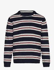 Mango - Striped knit sweater - tröjor - navy - 0