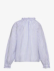 Mango - Striped cotton blouse - gode sommertilbud - medium blue - 1