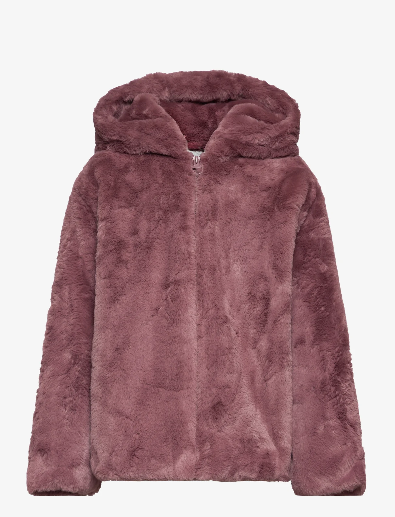 Mango - Hooded faux-fur coat - faux fur jakker - pink - 0