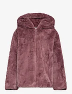 Hooded faux-fur coat - PINK