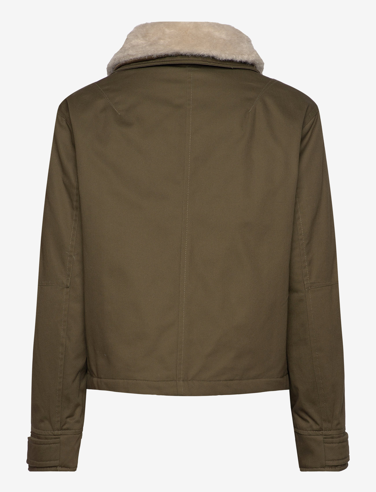 Mango - Parka with detachable fur-effect collar - overtøj - beige - khaki - 1