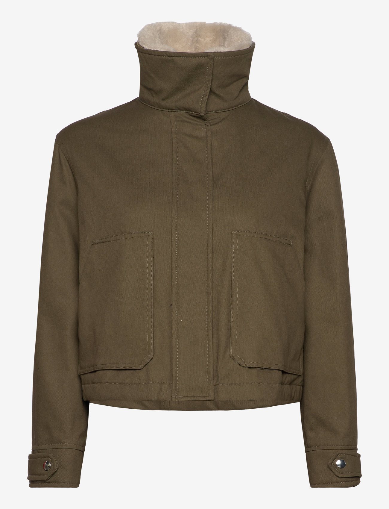 Mango - Parka with detachable fur-effect collar - overtøj - beige - khaki - 2