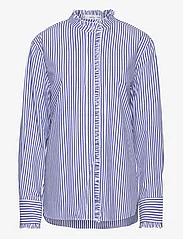 Mango - Shirt with frilly trim - langermede skjorter - medium blue - 0