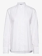 Shirt with frilly trim - WHITE