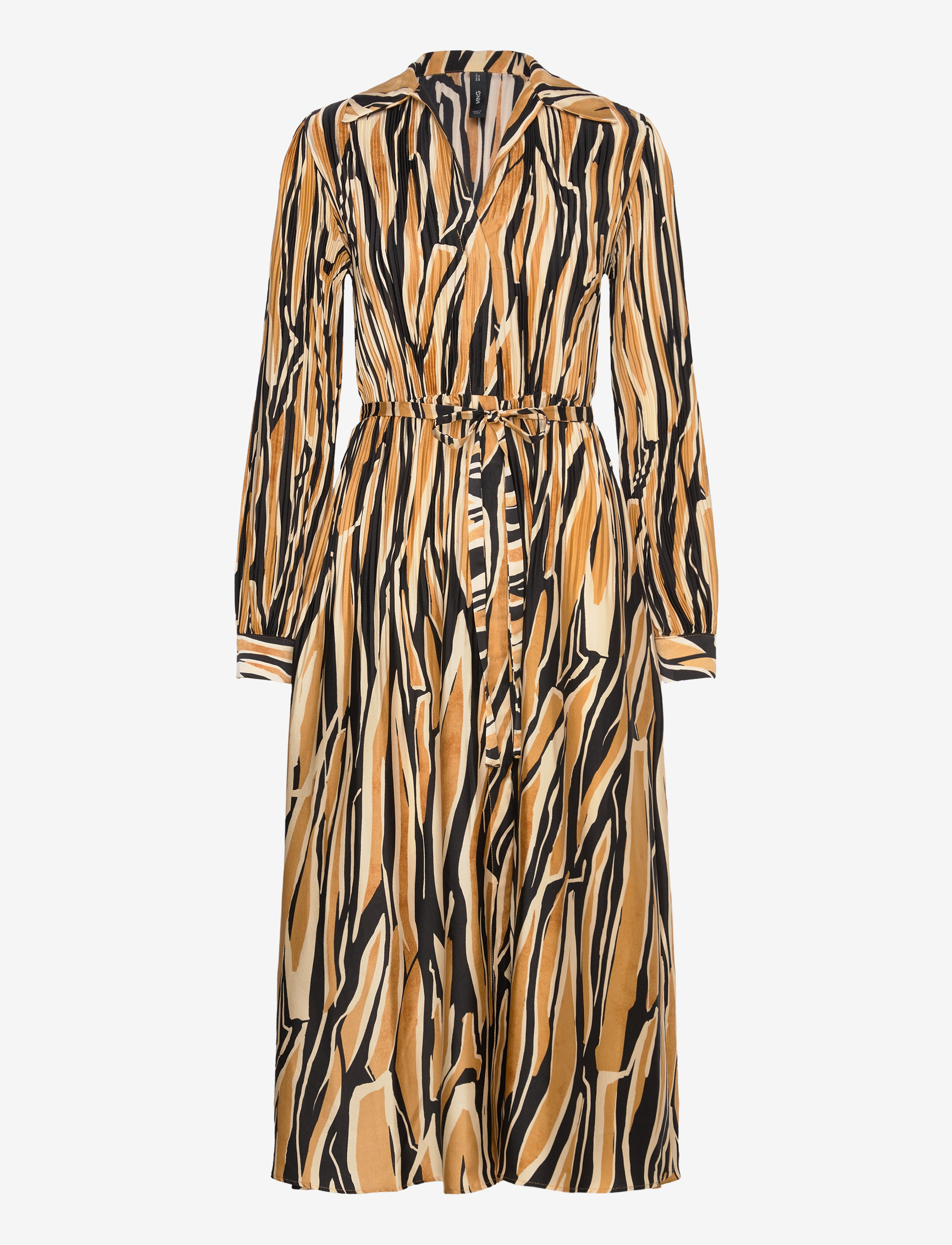 Printed shirt dress - DARK BROWN