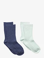 2 knit socks pack - MEDIUM BLUE