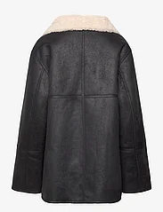 Mango - Shearling-lined coat with zip - kevättakit - black - 1