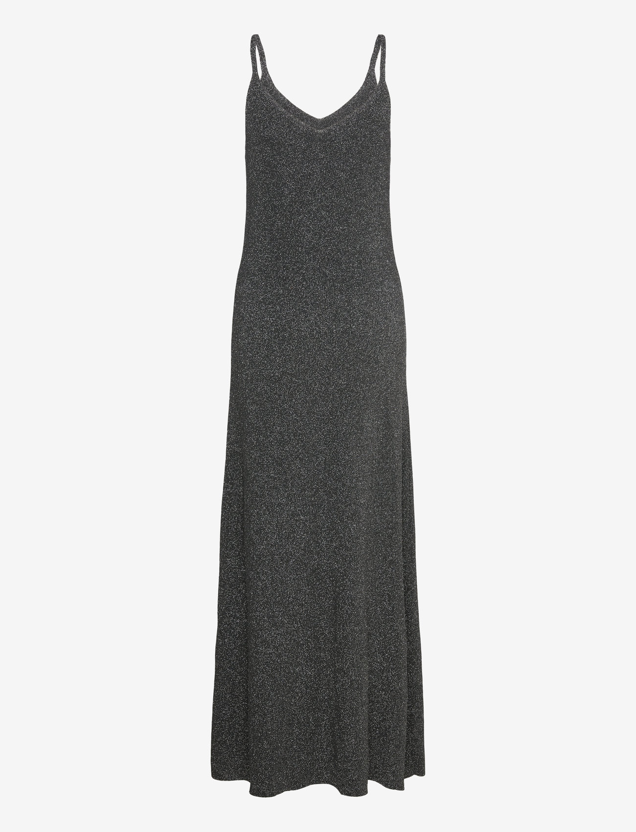 Mango - Long lurex dress - slipklänningar - black - 1