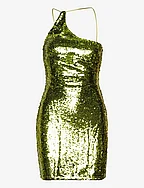 Asymmetric sequin dress - GREEN