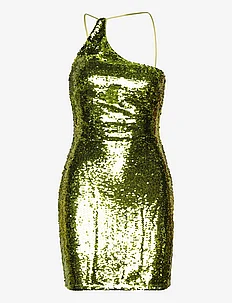 Asymmetric sequin dress, Mango