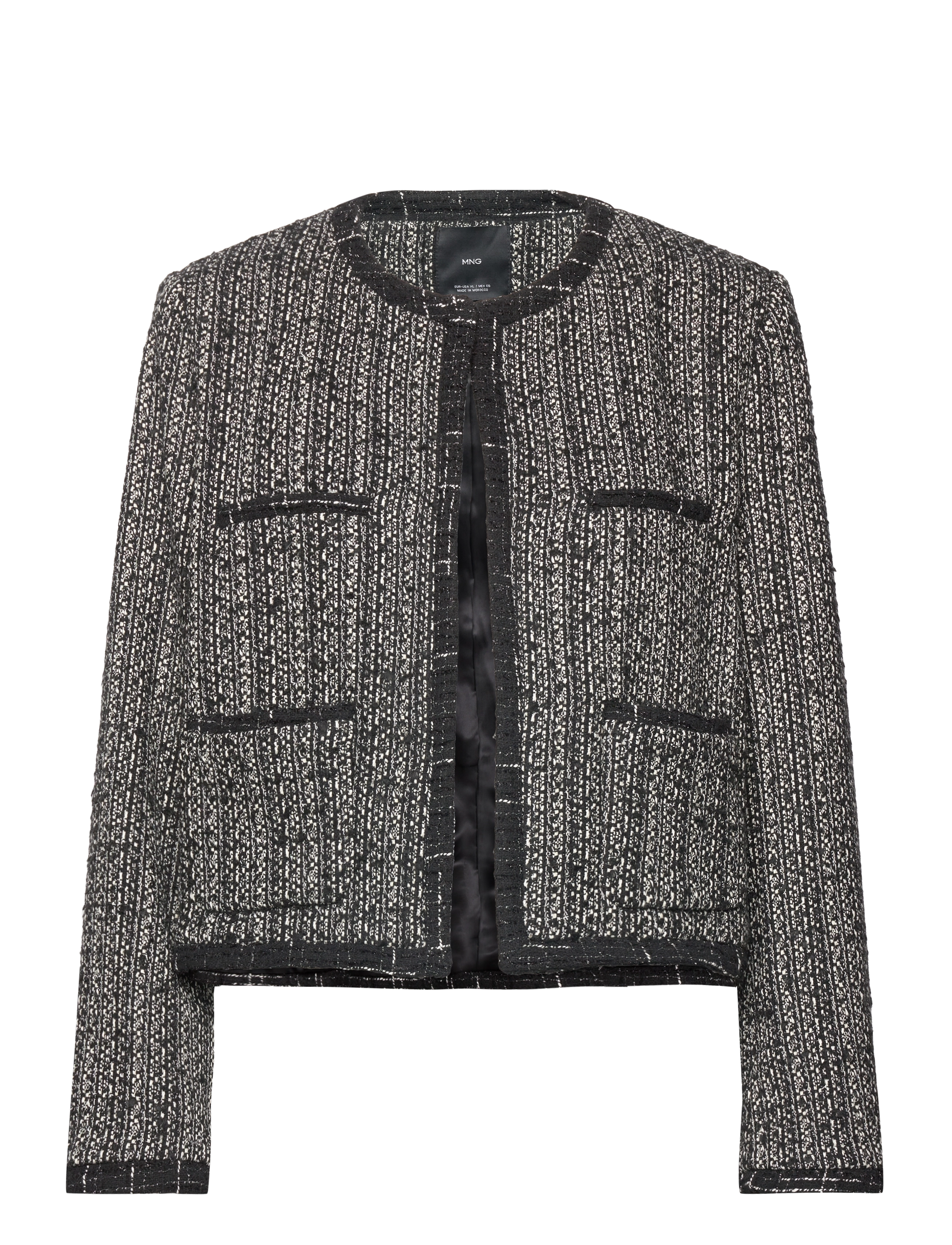 Trim tweed jacket - BLACK