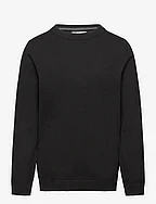 Knit cotton sweater - BLACK