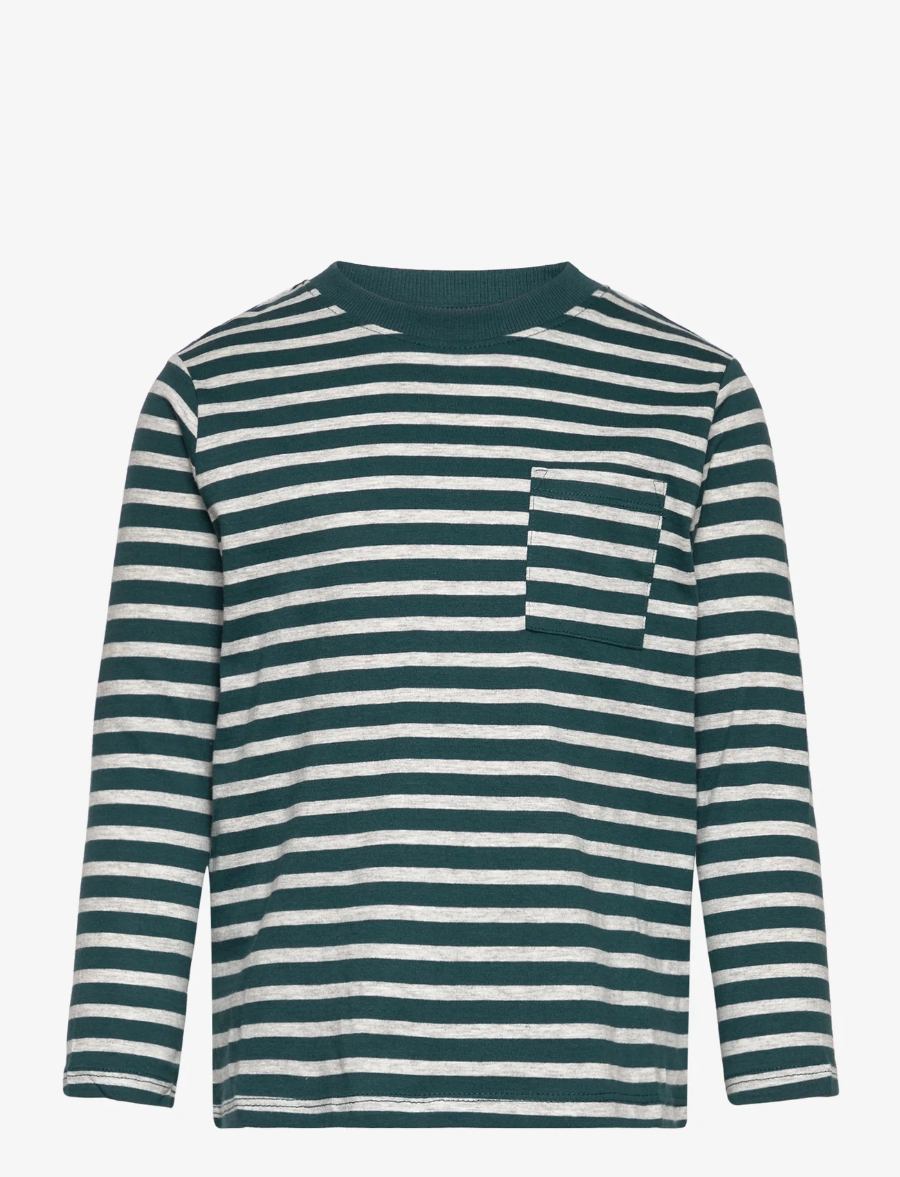 Mango - Striped long sleeves t-shirt - langermede t-skjorter - dark green - 0