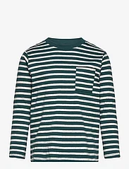 Mango - Striped long sleeves t-shirt - langermede t-skjorter - dark green - 0