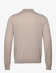 Mango - 100% merino wool long- sleeved polo shirt - stickade pikéer - lt pastel grey - 1