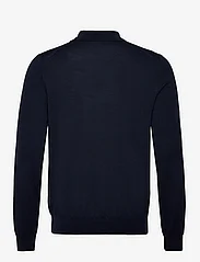Mango - 100% merino wool long- sleeved polo shirt - strikkede poloer - navy - 1