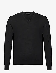 Mango - 100% merino wool V-neck sweater - strik med v-hals - black - 0