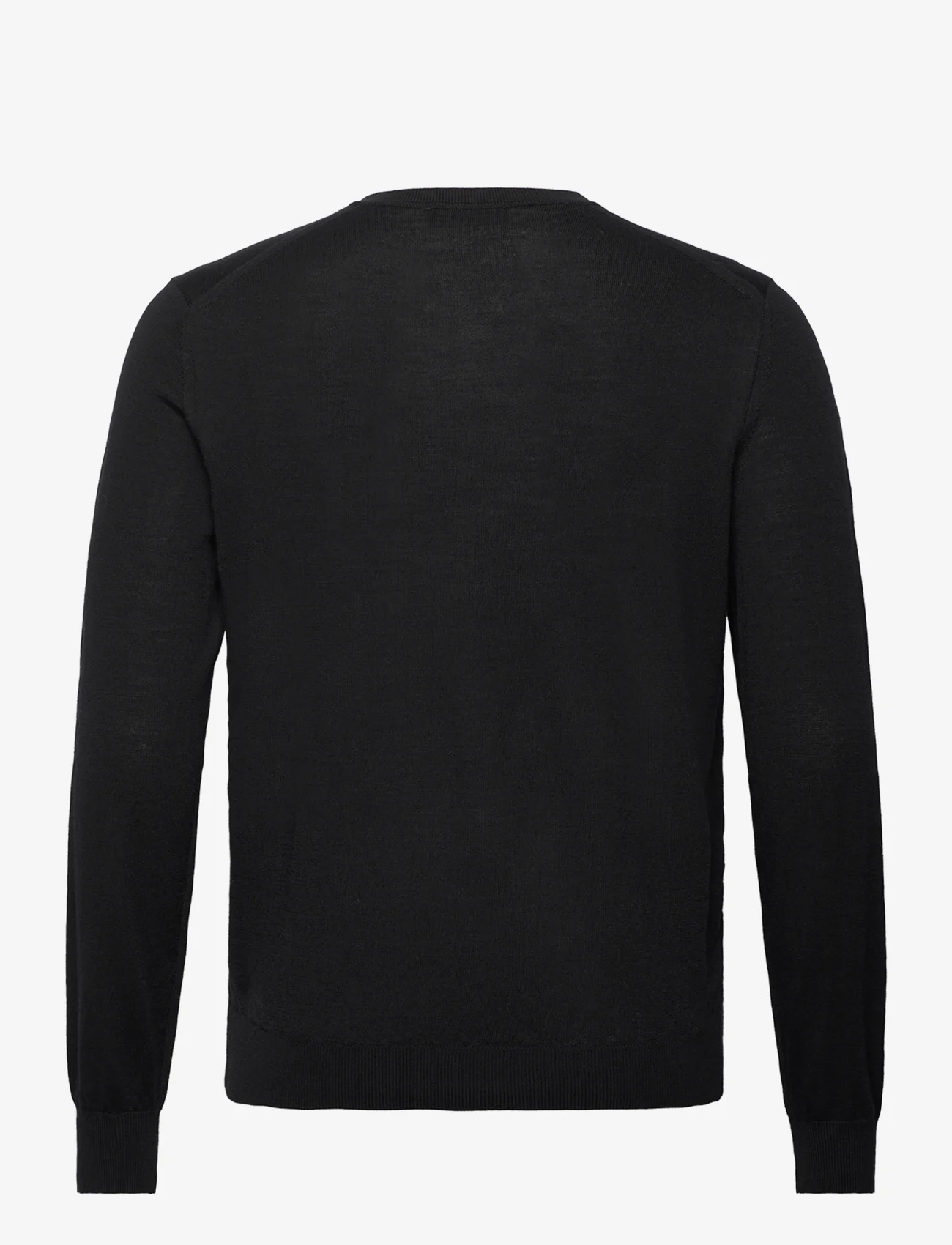 Mango - 100% merino wool V-neck sweater - strik med v-hals - black - 1