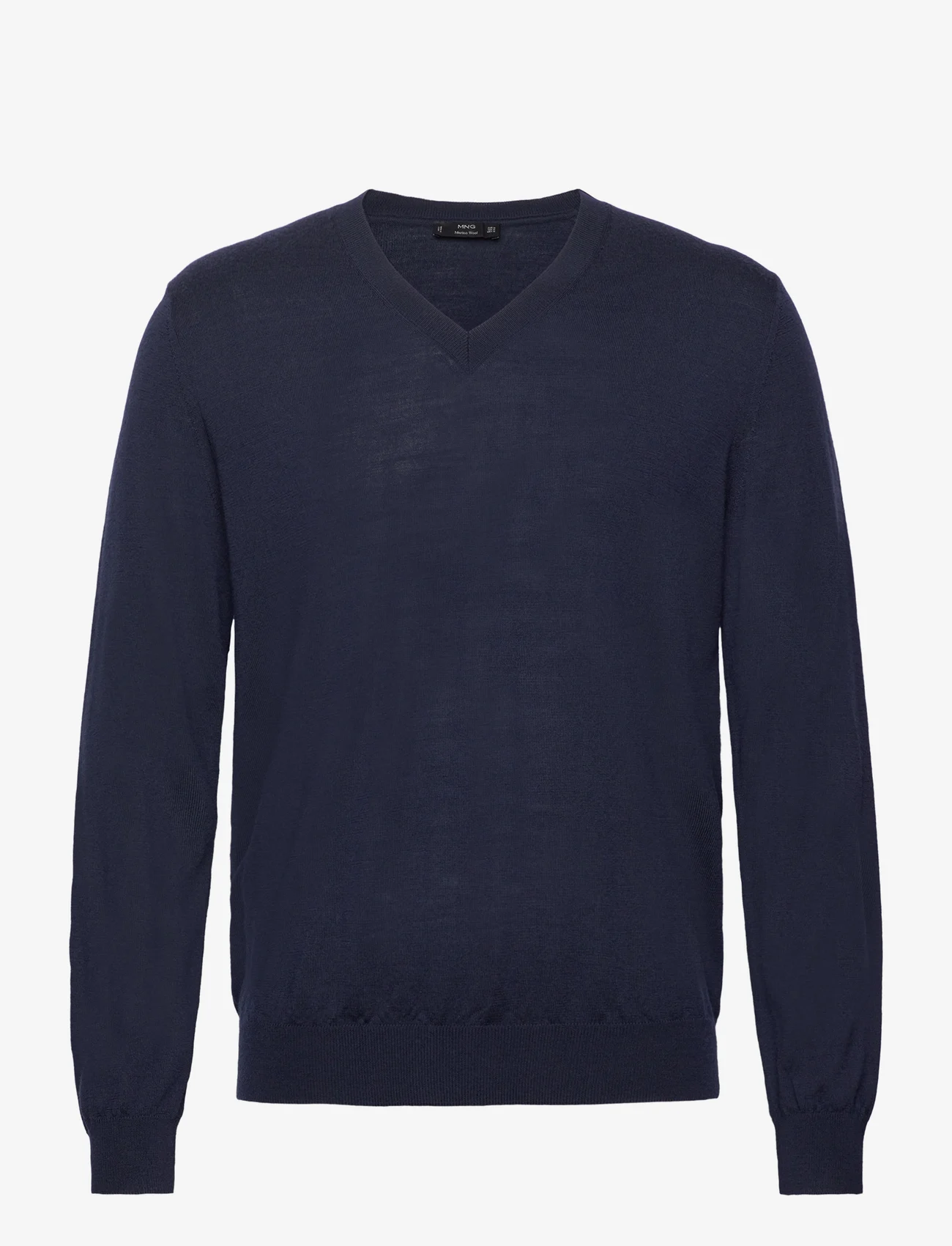 Mango - 100% merino wool V-neck sweater - v-ringat - navy - 0