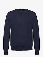 100% merino wool V-neck sweater - NAVY