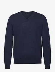 Mango - 100% merino wool V-neck sweater - strik med v-hals - navy - 0