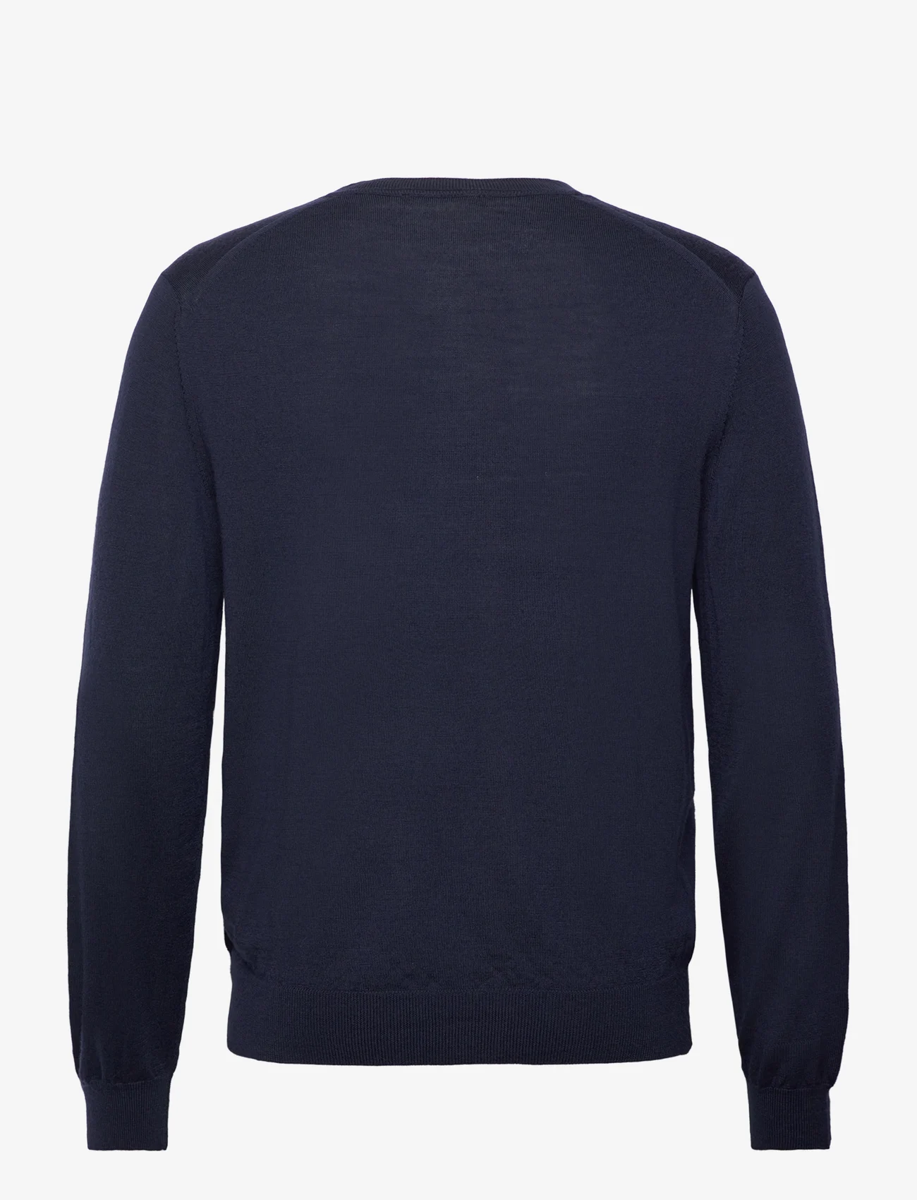 Mango - 100% merino wool V-neck sweater - strik med v-hals - navy - 1